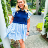 Coast Up Ahead Dress - Blue