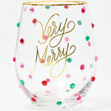 Mary Square | Very Merry Stemless Wine Glass - Final Sale