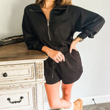 Autumn Feels Romper- Black