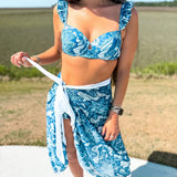 Ruffled Two Piece Bikini & Wrap Skirt