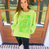 Lime Tonal QOS Logo Sweatshirt