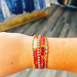 Set of 5 Red Gold Bracelets