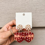 Heart Chocolate Box Earrings - Red - Final Sale