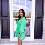 Veveret | Lucky Feels Long Sleeve Romper - Green