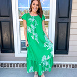 Lost In Thought Maxi Dress - Green