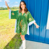 Loved By You Embroidered Dress - Green