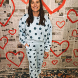 Polka Dot Sweatpants - Blue