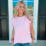 Frankie Detailed Sleeve Top - Pink