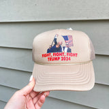 Trump Fight Trucker Hat- Tan