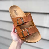 Wannabe Platform Sandals- Cognac Smooth