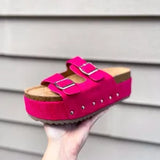 Wannabe Platform Sandals - Fuchsia