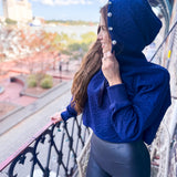 Quilted Hoodie - Navy