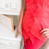 Karlie Scallop Dress - Red