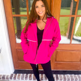 Charles River Women's New Englander Rain Jacket - Hot Pink