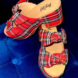 Put A Bow On It Heel - Red Plaid