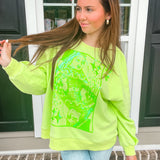 Lime Tonal QOS Logo Sweatshirt