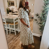 Alexi Midi Dress - Cottage Stripes Green