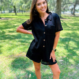 Beachy Keen Romper- Black