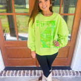 Lime Tonal QOS Logo Sweatshirt