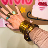 Sydney Hinge Bracelet - Brown/Gold