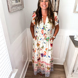 Miraflor Rony Smocked Maxi Dress - Ivory