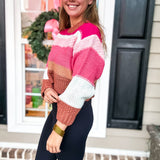 Simply Southern | Color Striped Sweater - Cranberry