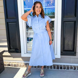 Toast To The Coast Midi Dress - Light Blue