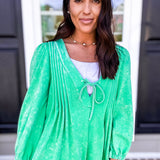 Veveret | Lucky Feels Long Sleeve Romper - Green