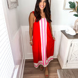 Take A Little Chance Midi Dress - Red