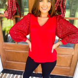 Jordan Sequin Top- Red