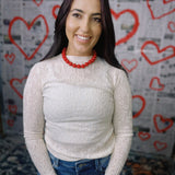 Beaded Together Necklace - Red