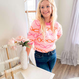 Linked Together Sweater Top - Pink