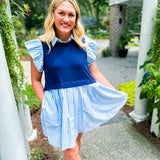 Coast Up Ahead Dress - Blue