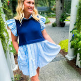 Coast Up Ahead Dress - Blue