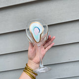 Hand Painted Oyster Wine Glass