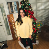 BLACK FRIDAY DEAL - Missy Mock Neck Sweatshirt - Pale Yellow