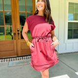 Feeling Alright Mini Dress- Garnet