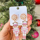 Holiday Nutcracker Earrings- Light Pink *FINAL SALE*