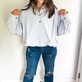 Sign Me Up Blouse - Sky Blue