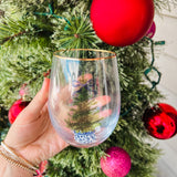 Stemless Wine Glass Fancy & Festive Tree - Final Sale