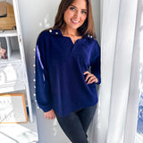 Quilted Top - Navy