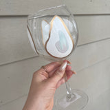 Stemmed Oyster Confetti Wine Glasses