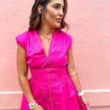 Playing Tricks On Me Dress- Fuchsia