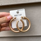 Water Resistant Matte Gold Hoop Earring