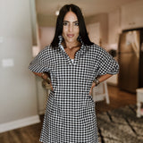 Adrienne | Charlotte Dress - Blk Seer Gingham