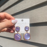 Effortless Glam Earrings- Purple