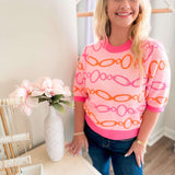 Linked Together Sweater Top - Pink