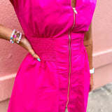 Playing Tricks On Me Dress- Fuchsia