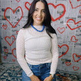 Beaded Together Necklace - Cobalt Blue