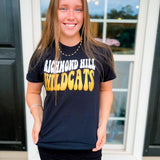 Wildcat Bubble Letter Tee- Black